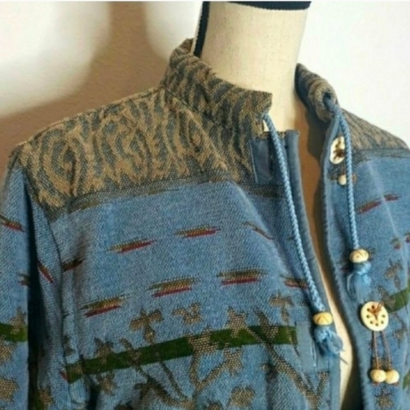VINTAGE | Southwestern Tapestry Prairie Boho Jacket LARGE - Picture 3 of 11